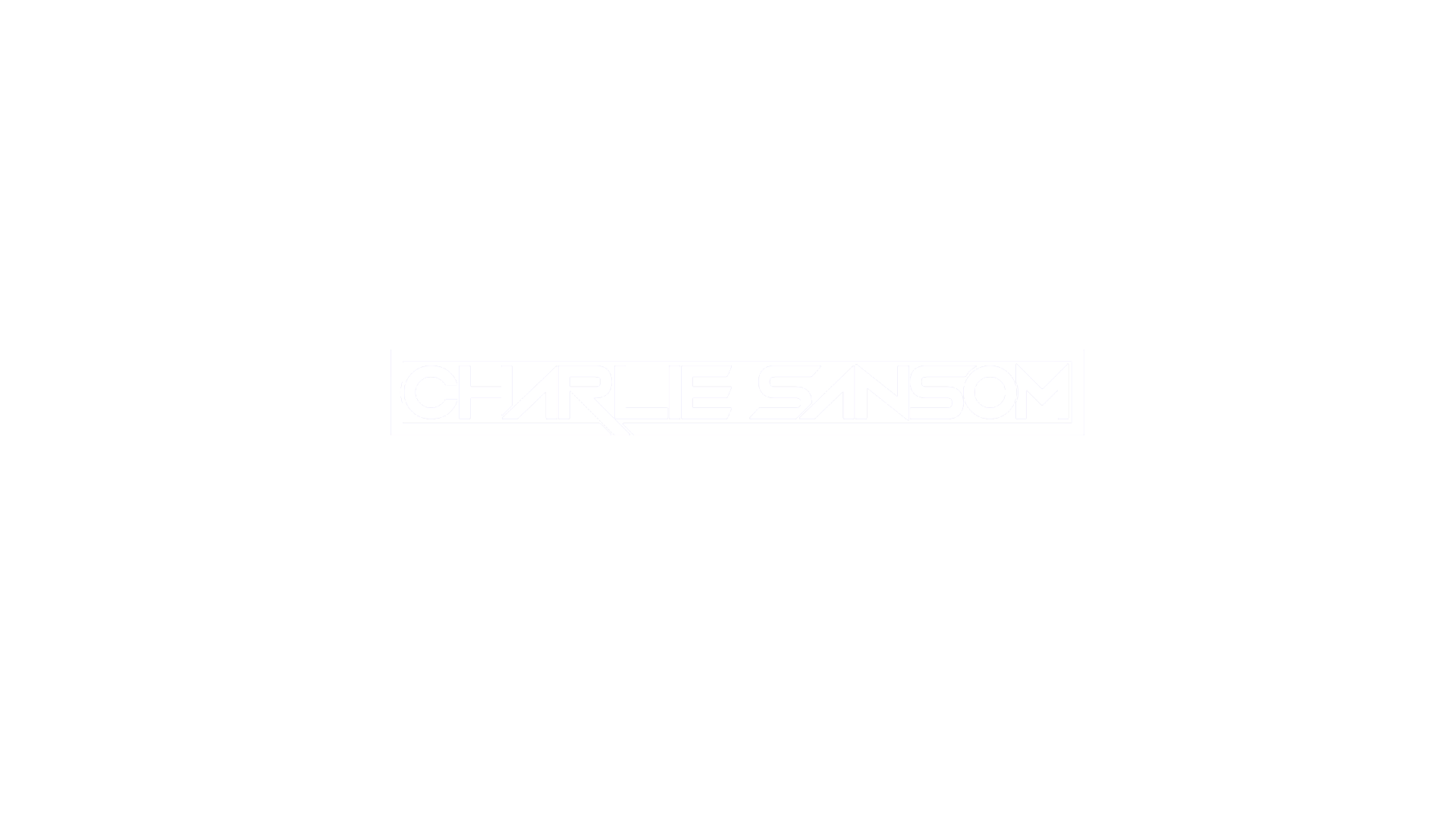 The Charlie Sansom Show wordmark in white against its black programme background.